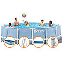 Каркасный бассейн 457 х 122 см Intex 28736 / 28236 Prism Frame Pool, лестница, фильтр насос, подстилка, тент, фото 3