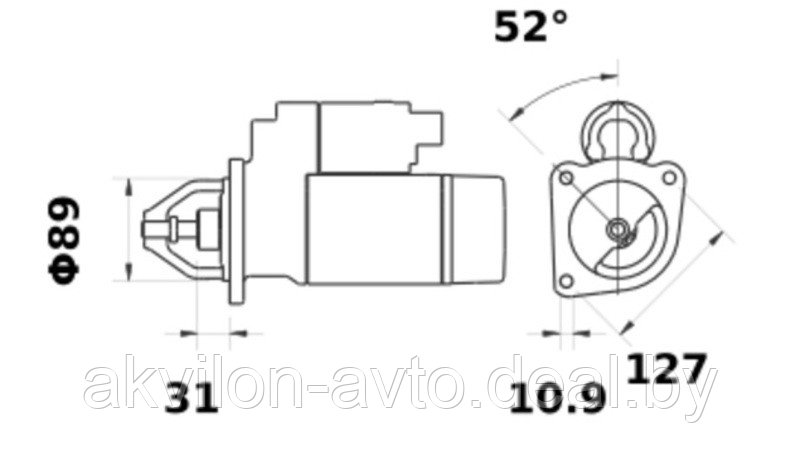 MS 66 (AZF4198, 11131770, 72735694) Стартер Deutz МТЗ 24 V, 4,0 kW, z=9 - фото 3 - id-p61445149