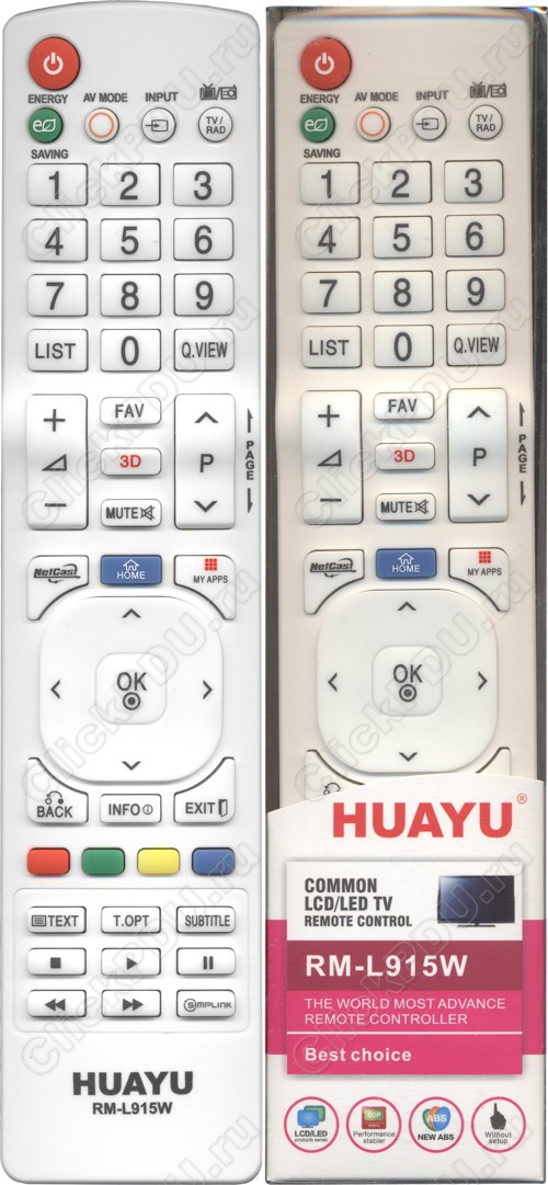 Huayu for LG RM-L915W (белого цвета) универсальный пульт (серия HRM973)