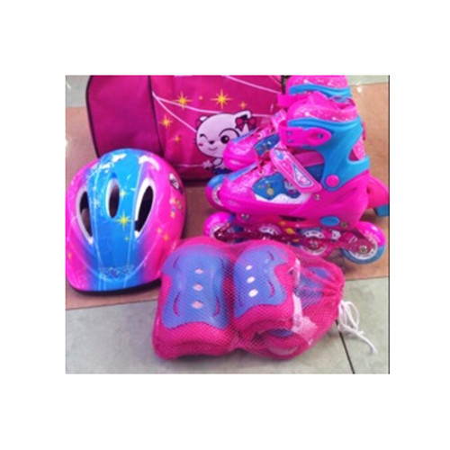 Ролики раздвижные детские 607T с защитой и шлемом (цвета в ассортименте) - фото 1 - id-p61457400