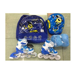 Ролики раздвижные детские 901T с защитой, шлемом и рюкзаком 