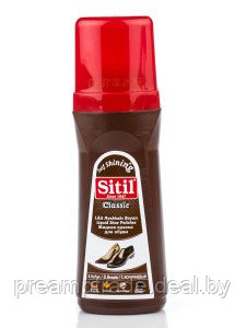 Sitil Classic Жидкая краска д/обуви придающая блеск,80 мл., темно-коричневая