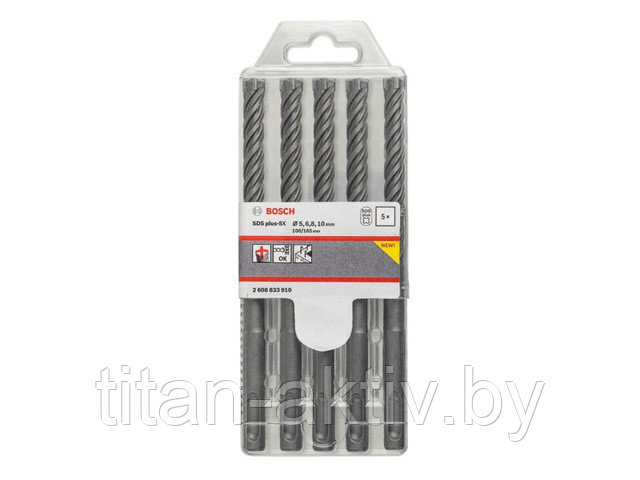 Набор сверл SDS+ BOSCH 5X 5 шт. 6-10 мм (Набор 6/6/8/8/10мм)