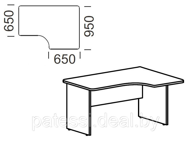 Компьютерный стол В-160м 1600х950х750 мм - фото 2 - id-p61507169