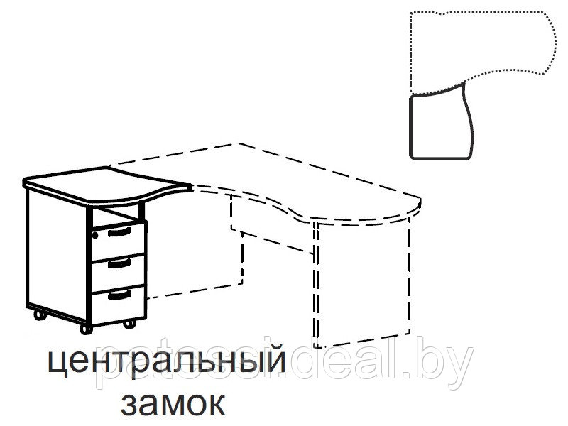 Тумба офисная к столу. Артикул BR41.0106 - фото 2 - id-p61507338