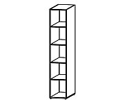 Стеллаж узкий 399х404х1965 КМ-81.0501