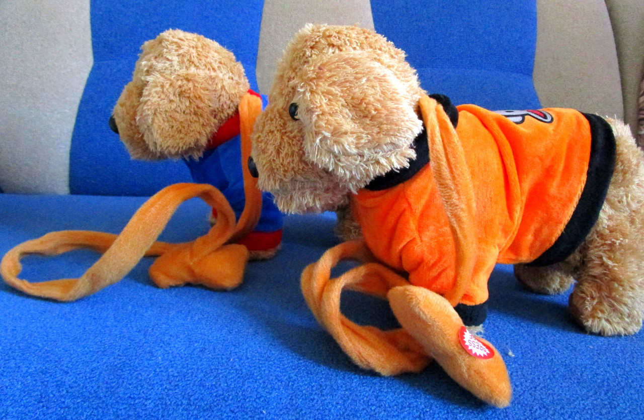 Мягкая интерактивная игрушка "собака" на поводке - фото 1 - id-p26391657