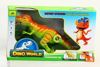 Динозавр ходячий Dino World на батарейках оранжевый 