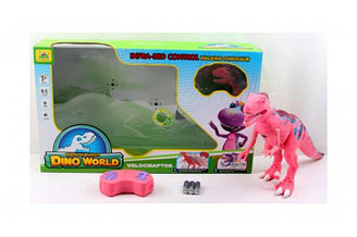 Динозавр Велоцираптор радиоуправляемый Dino World розовый RS6134A​