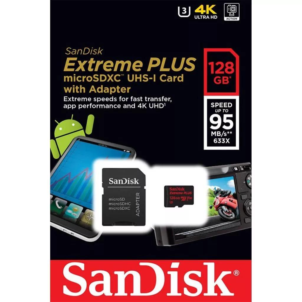 Карта памяти MicroSDXC 128GB SanDisk Extreme UHS-3, Class 10, 90/60 МБ/с