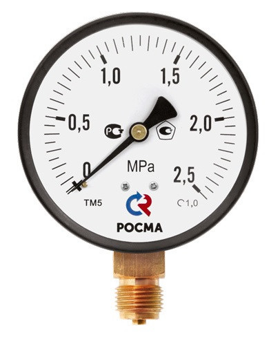 Манометр Росма ТМ-510 серия 10 кл.т. 1,0 0..1,6 Мпа М20×1,5 или G½ радиальный штуцер - фото 1 - id-p61554990