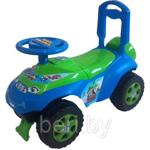 Машинка детская Автошка каталка, Чудомобиль Active Baby, музыкальная, багажник, 013117, синяя