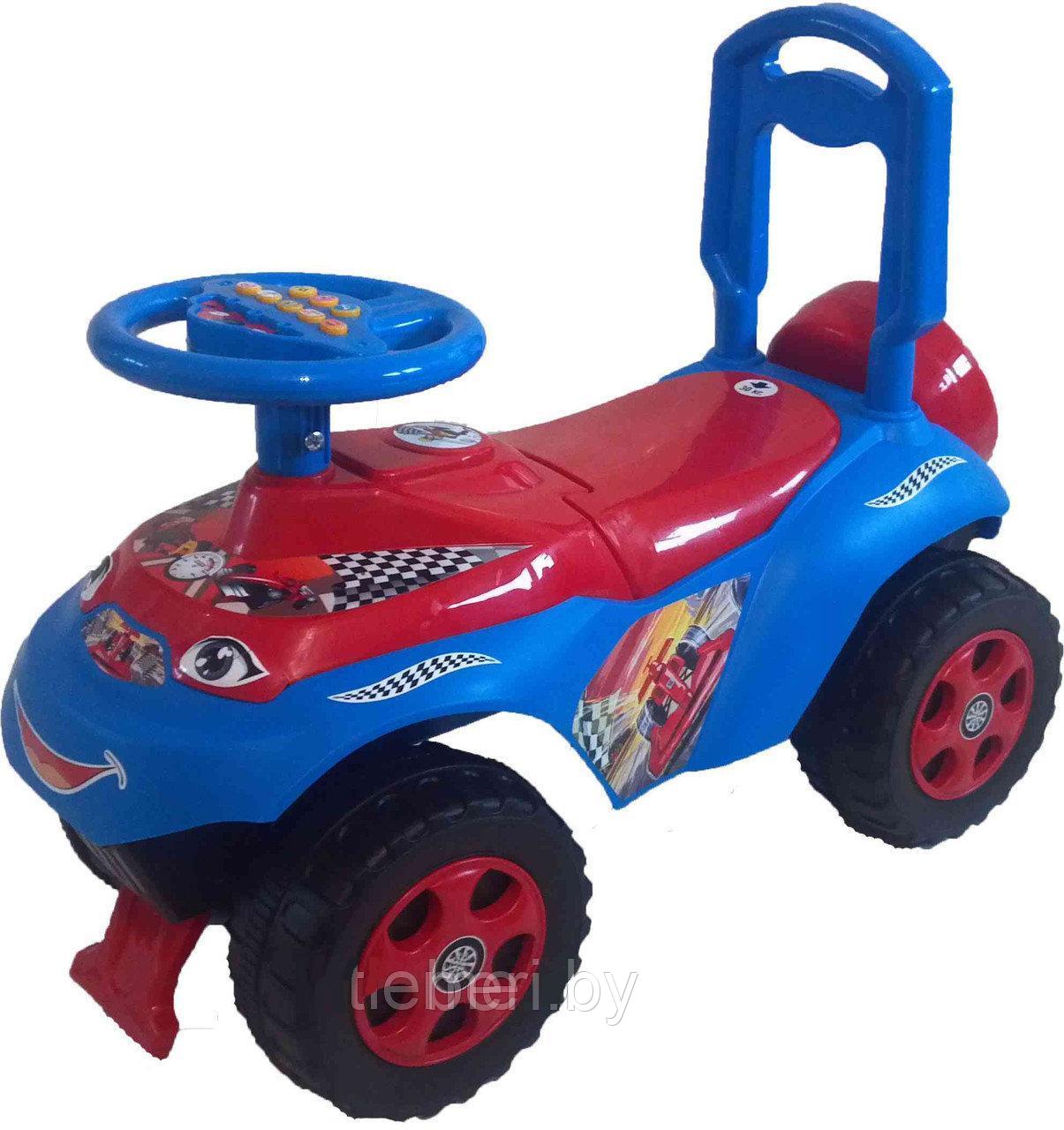 Машинка детская Автошка каталка, Чудомобиль Active Baby, музыкальная, багажник, 013117, синяя, фото 1