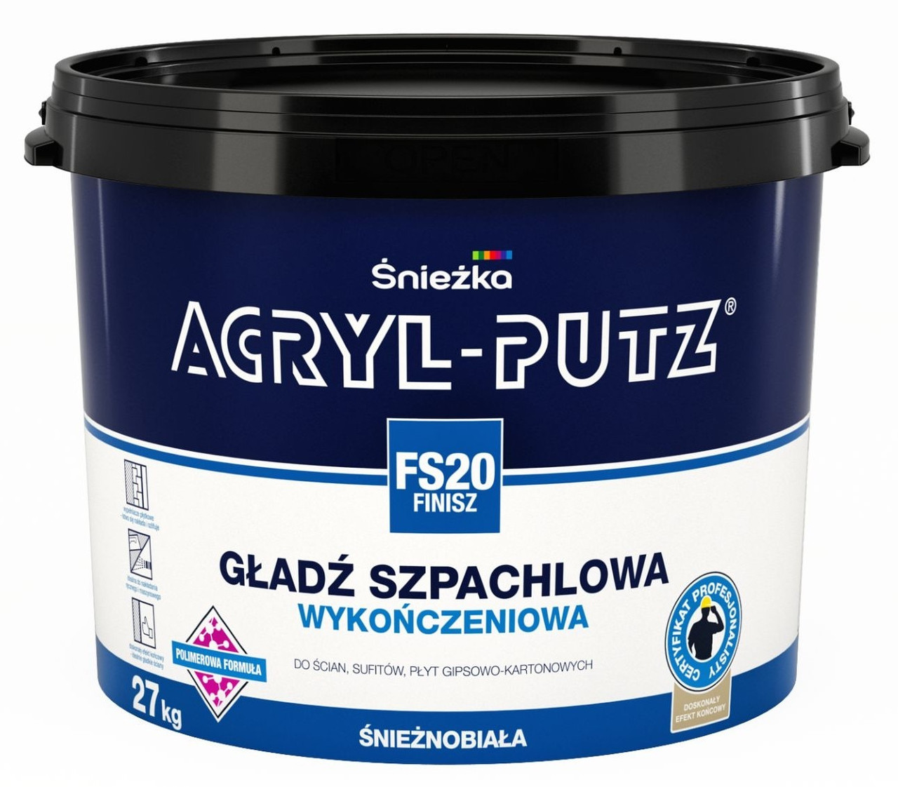 Шпатлевка Sniezka готовая ACRYL PUTZ FS20, 27кг Польша - фото 1 - id-p61560313