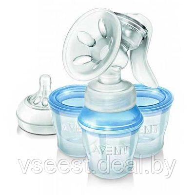 Philips Avent SCF330/13 Молокоотсос ручной Natural c контейнерами - фото 1 - id-p61565627