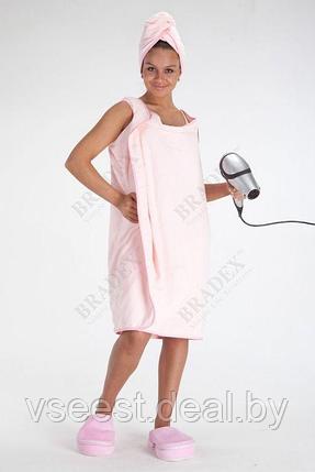 Халат-полотенце, розовый «С легким паром »KZ 0079, фото 2