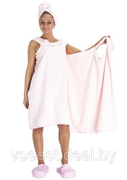 Халат-полотенце, розовый «С легким паром »KZ 0079 - фото 3 - id-p61565976