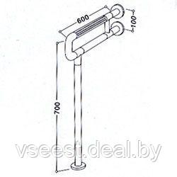 Поручень U - образный с креплением к полу для сан комнат 8801 под заказ 7-8 дней, фото 2