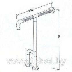 Поручень Т-образный для санкомнат 8866 под заказ 7-8 дней, фото 2