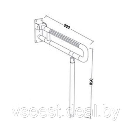 Поручень U - образный откидной с упором в пол 8848 под заказ 7-8 дней - фото 2 - id-p61566029