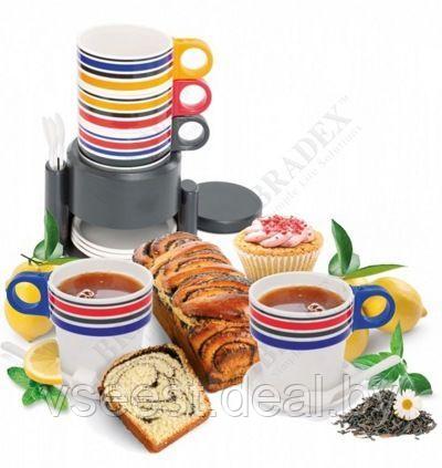Набор посуды из 12 предметов с подставкой «Чаепитие» TK 0125 - фото 1 - id-p61566309