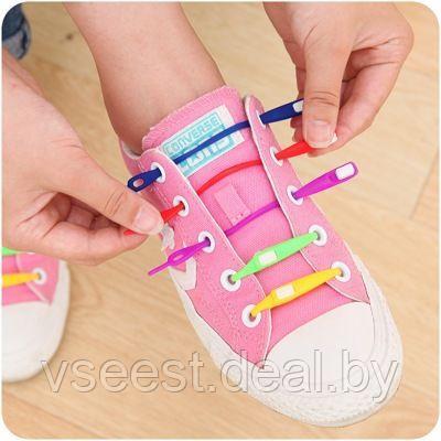 Шнурки силиконовые цветные (silicone laces) TD 0364, фото 2