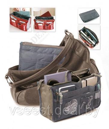 Органайзер для сумки «Сумка в сумке» серый (Dual Bag In Bag(Gray)) TD 0339, фото 2