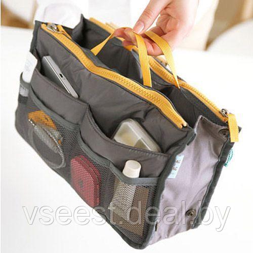 Органайзер для сумки «Сумка в сумке» серый (Dual Bag In Bag(Gray)) TD 0339 - фото 4 - id-p61566402