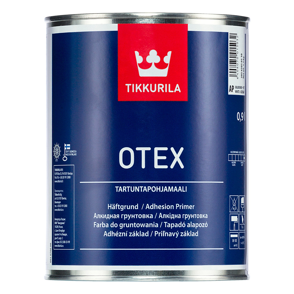 Отекс адгезионная грунтовка (Tikkurila OTEX) 1 л (База С, под колеровку)
