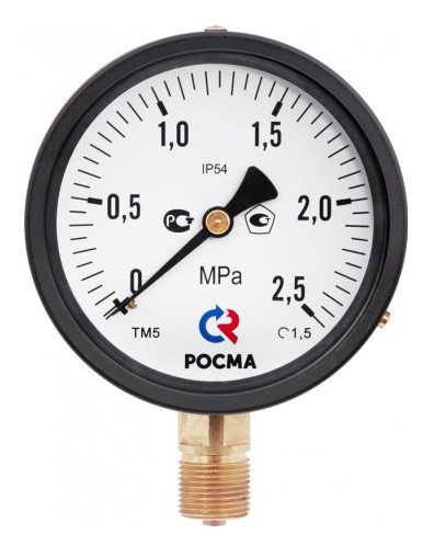 Манометр Росма ТМ-610 IP54 серии 10 0…1,0МПа  М20×1,5 или G½ радиальный штуцер