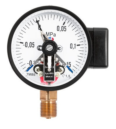 Манометр ТМ-610.05 с электроконтактной приставкой 0 0,16МПа М20×1,5 или G½ радиальный штуцер - фото 3 - id-p61630656