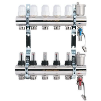 Коллекторная группа с расходомерами и регулировочными клапанами, дренажными кранами и воздухоотводчиками