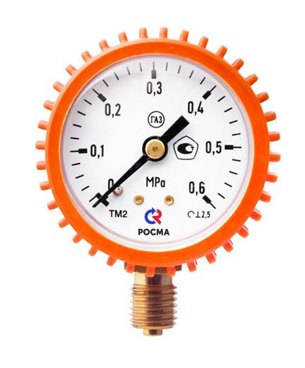 Манометр Росма ТМ-210 сварочный С2Н2 (ацетилен) 0 0,4МПа М12×1,5 радиальный штуцер - фото 5 - id-p61632610