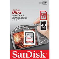 Карта памяти SDXC 128GB SanDisk Ultra UHS-I U1, Class 10, 40 МБ/с