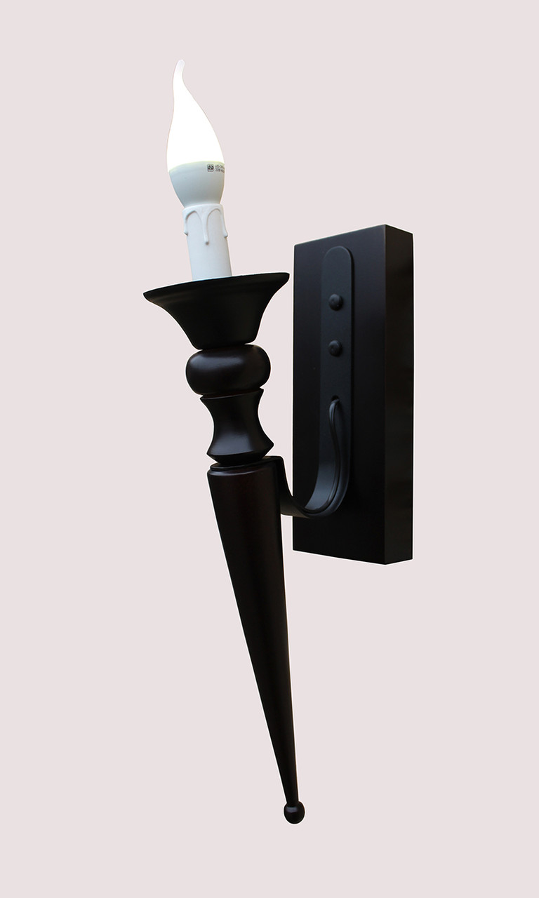 Настенный деревянный светильник факел - фото 2 - id-p61639351