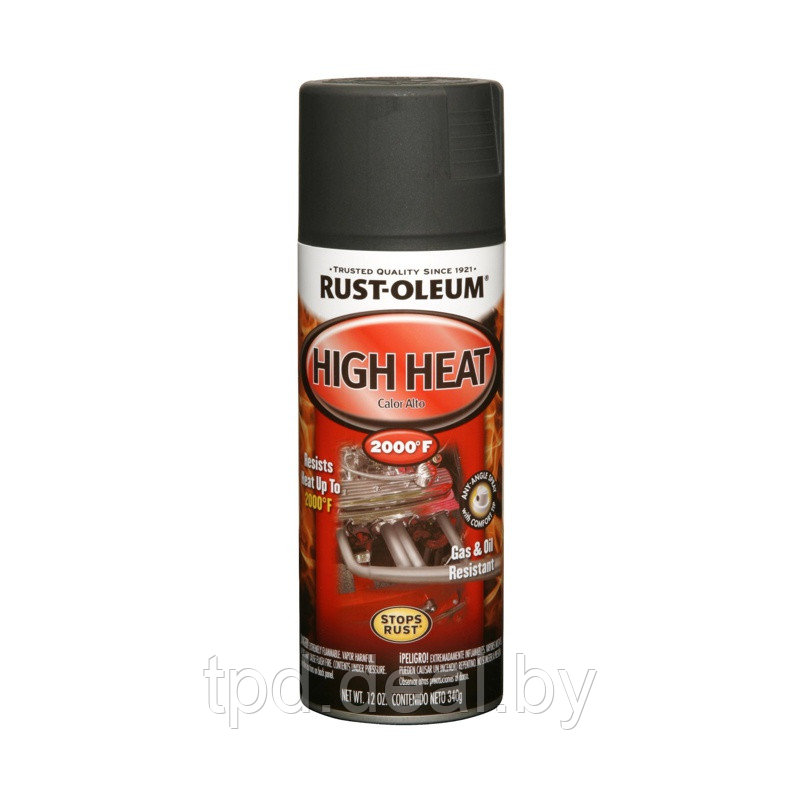 Эмаль термостойкая до 1093°С High Heat Spray матовая, цвет Чёрный - фото 1 - id-p3421711