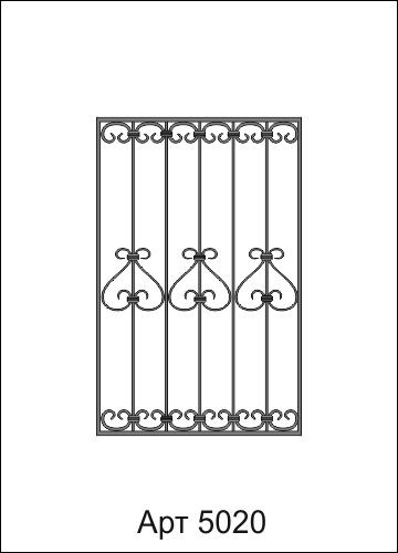 Решетки металлические кованые  арт. 5016-5020 для окон и дверей