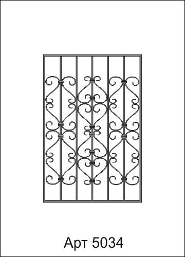Решетки металлические кованые арт. 5031-5035 на окна и двери изготовление и монтаж - фото 4 - id-p61678640