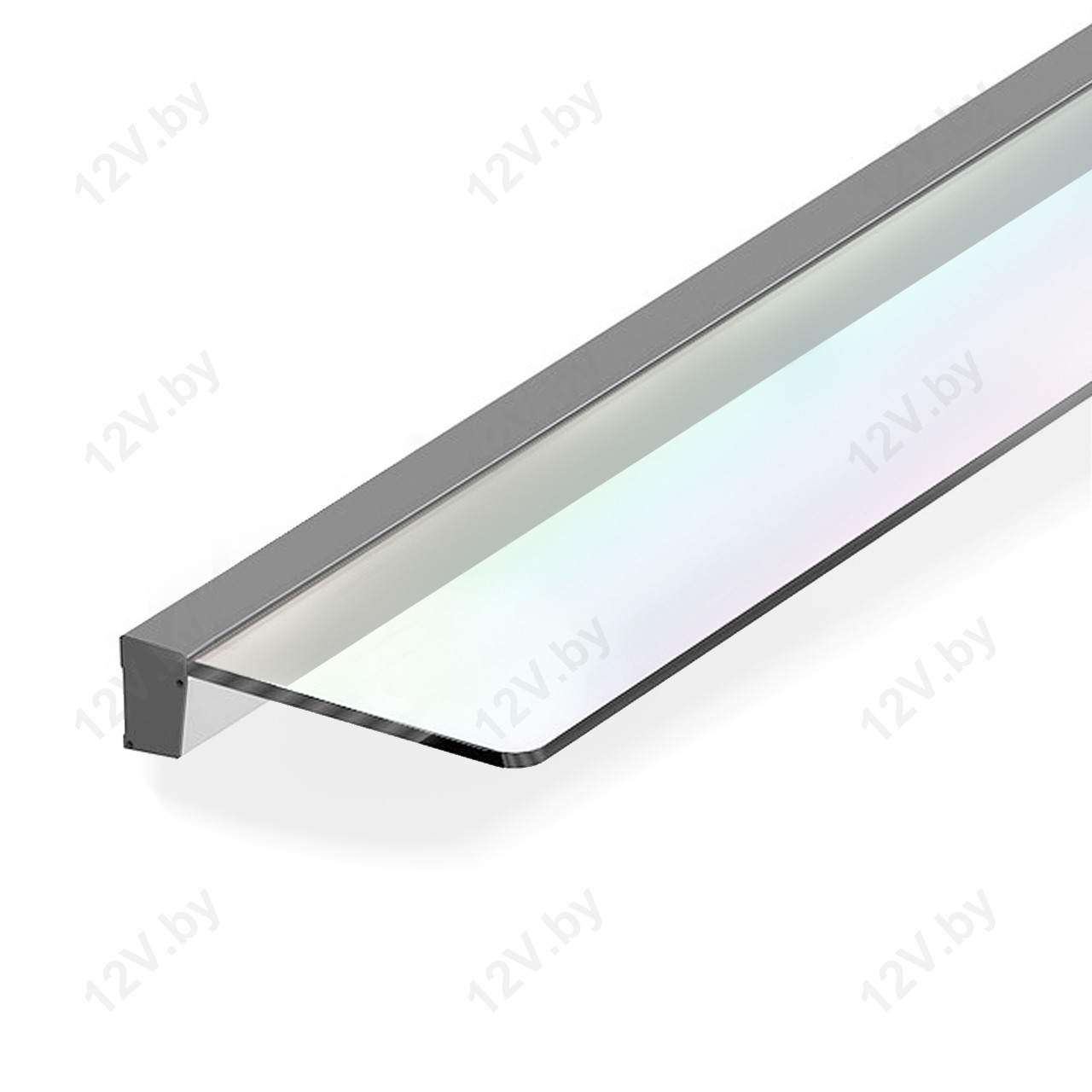 Алюминиевый профиль для подсветки стеклянных полок PAK-GLASS 3452 ANOD накладной 34х52х2500mm.[L], фото 1