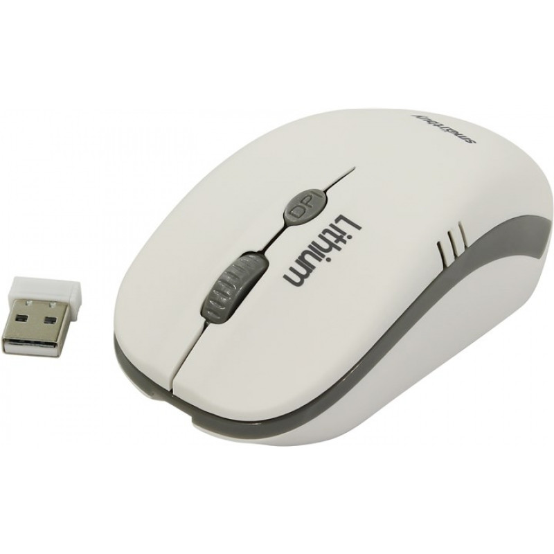 Мышь беспроводная с зарядкой от USB Smartbuy ONE 344CAG бело-серая (SBM-344CAG-WG) - фото 1 - id-p61696326