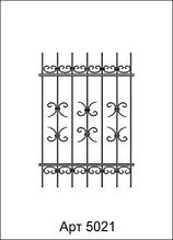 Решетки металлические кованые  арт. 5021-5025 для окон и дверей