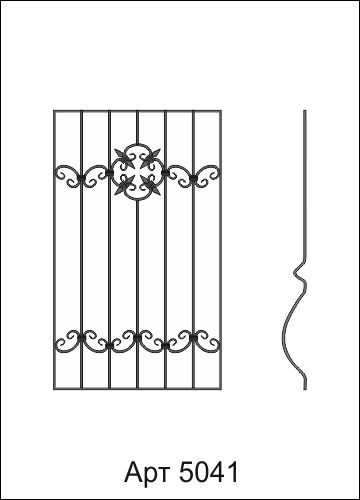 Решетки металлические кованые арт. 5036-5042 на окна и двери изготовление и монтаж - фото 4 - id-p61697001