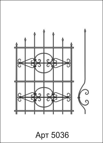 Решетки металлические кованые арт. 5036-5042 на окна и двери изготовление и монтаж