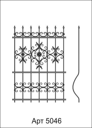 Решетки металлические кованые арт. 5043-5048 на окна и двери изготовление и монтаж - фото 5 - id-p61697087