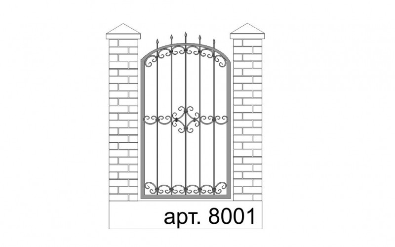 Заборы ворота калитки кованые арт. 8001 изготовление монтаж - фото 1 - id-p61705158