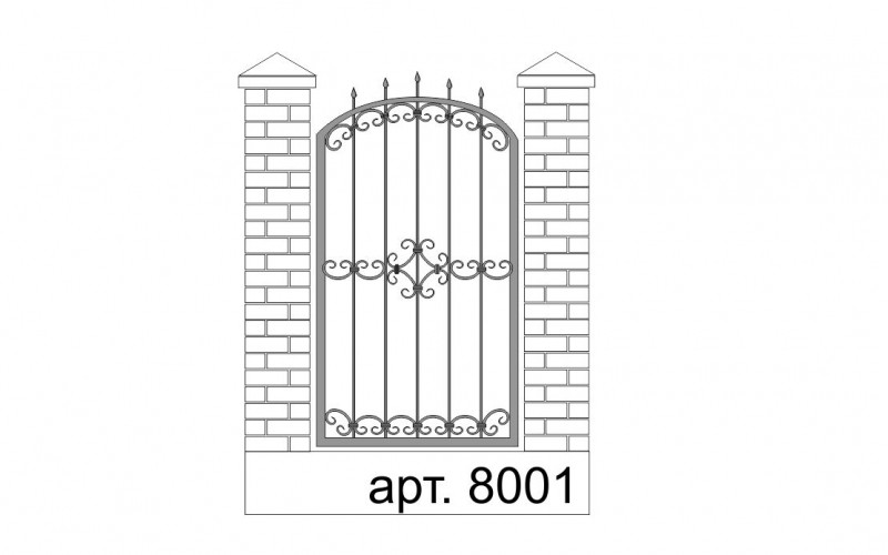 Заборы ворота калитки кованые арт. 8001 изготовление монтаж
