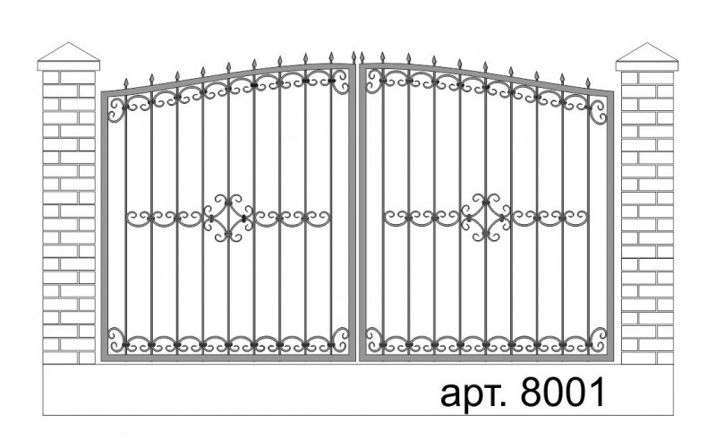 Заборы ворота калитки кованые арт. 8001 изготовление монтаж - фото 2 - id-p61705158