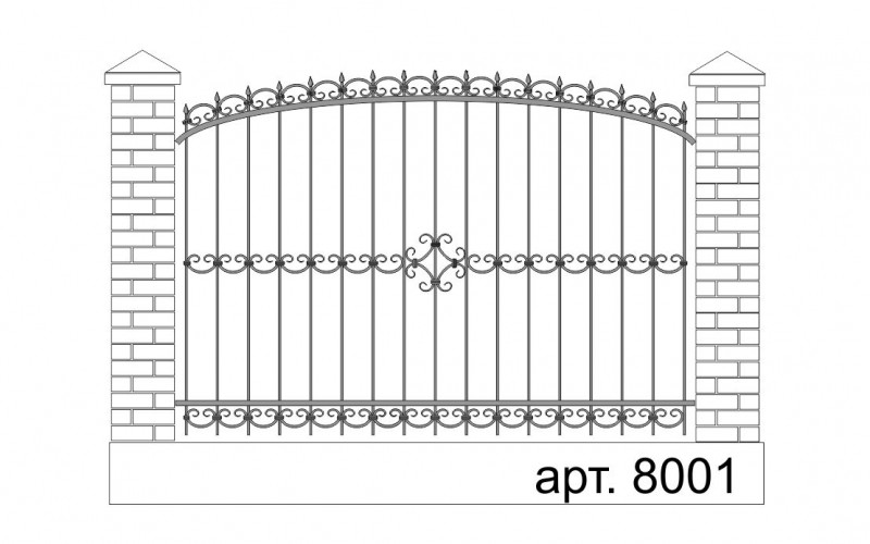 Заборы ворота калитки кованые арт. 8001 изготовление монтаж - фото 3 - id-p61705158
