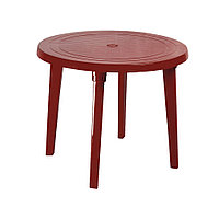 Стол пластиковый круглый d90, (красный)