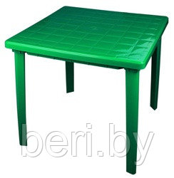 Стол квадратный пластиковый, 800х800х740 см, М2596, зеленый - фото 1 - id-p61702595